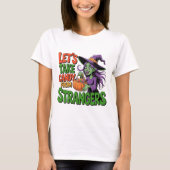T-shirt Funny Halloween Witch Candy Trick or Treat Tee (Devant)