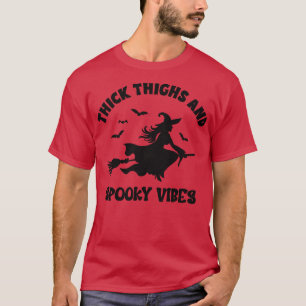 T-shirt Funny Halloween Witch Silhouette et Vibes Éffrayan