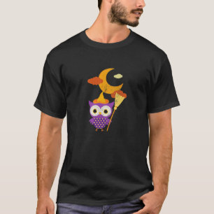 T-shirt Funny Halloween Witchy Night Kawaii Owl Witch Tric