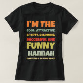 T-shirt Funny Hannah Dit Hannah Nom (Design devant)