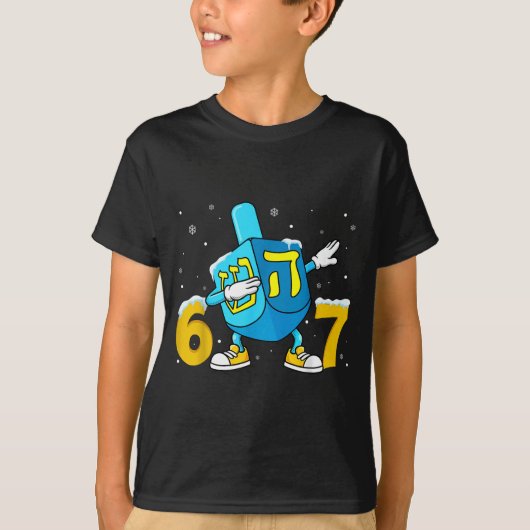 T-shirt Funny Hanukkah Six Seven Chanukah Dreidel Dabbing (Devant)