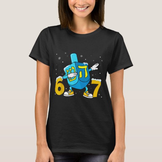 T-shirt Funny Hanukkah Six Seven Chanukah Dreidel Dabbing (Devant)