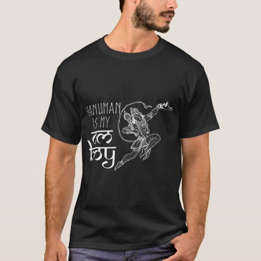 T-shirt Funny Hanuman Est Mon Om Boy Hindu Dieu (2) (Devant)