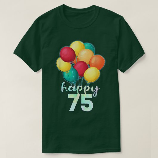T-shirt Funny Happy 75 ans (Design devant)