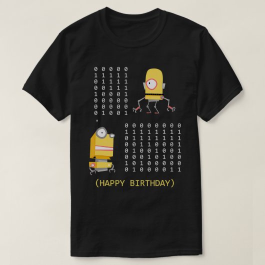 T-shirt Funny Happy Birthday Binary Code Programmer develo (Design devant)
