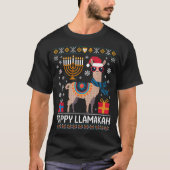 T-shirt Funny Happy Llamakah Llama With Menorah (Devant)