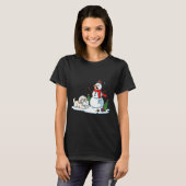 T-shirt Funny Havanese Snowman Christmas Tree Xmas Womens (Devant entier)