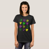 T-shirt Funny Heart Print Mardi Gras Cute Mardi Gras Party (Devant entier)