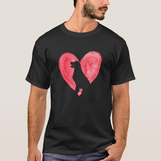 T-shirt Funny Heart Retriever Pet Dog Lover Animal Valenti (Devant)