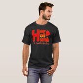 T-shirt Funny HER HUNK CHAUD et Humble Mari en texte rouge (Devant entier)