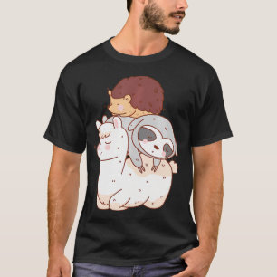 T-shirt Funny Hérisson équitation Sloth équitation Llama