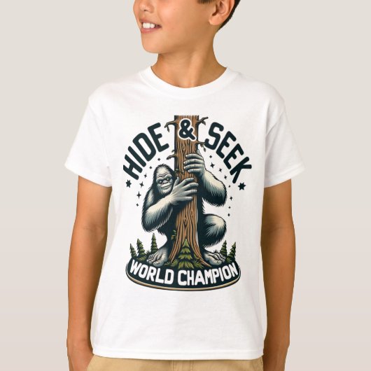 T-shirt Funny Hide & Seek Champion du Monde Bigfoot T-Shir (Devant)