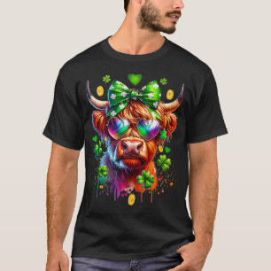 T-shirt Funny Highland Cow St Patricks Day Highland Cow Su