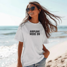 Funny hiking shirt airplane mode on black