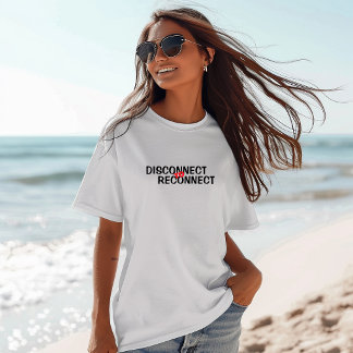T-shirt Funny hiking shirt Disconnect to Reconnect black