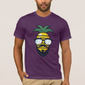 T-shirt Funny Hipster PINEAPPLE Porté Shades Rastafarian (Devant)