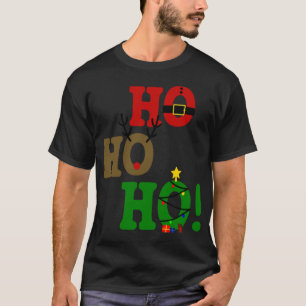 T-shirt Funny Ho Ho Ho Père Noël Belly Reindeer Arbre de N