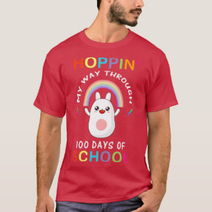 T-shirt Funny Hoppin Mon Chemin À Travers 100 Jours De Hap