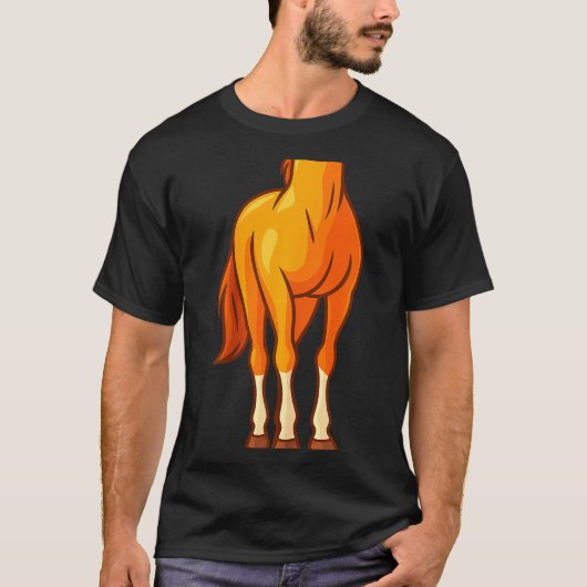T-shirt Funny Horse Body Costume Optical Illusion Gift Men (Devant)