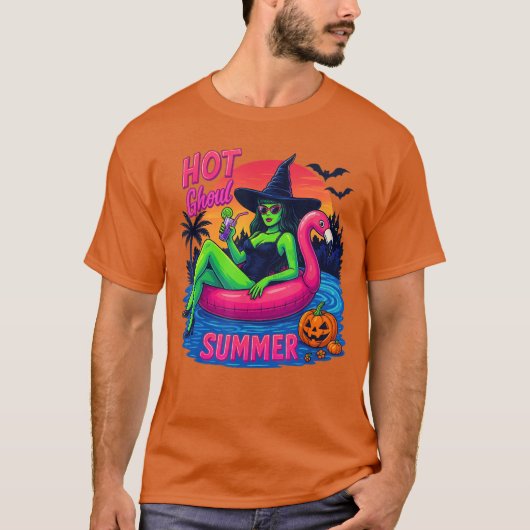 T-shirt Funny HOT GHOUL SUMMER Summerween Vibes Skeleton I (Devant)