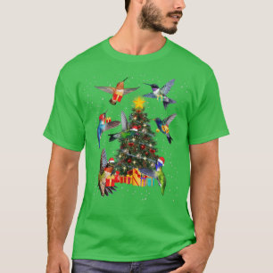 T-shirt Funny Hummingbird Christmas Tree Hummingbird Lover