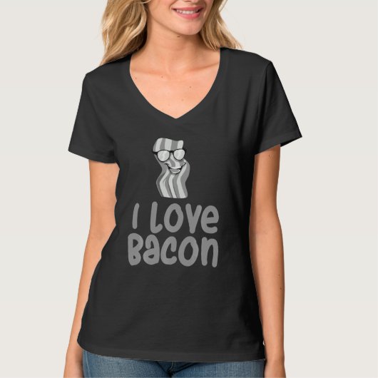 T-shirt Funny I Love Bacon For Men Femmes Enfants Jeune Po (Devant)