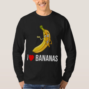 T-shirt Funny I Love Bananas Heart Banana Fruit tropical V