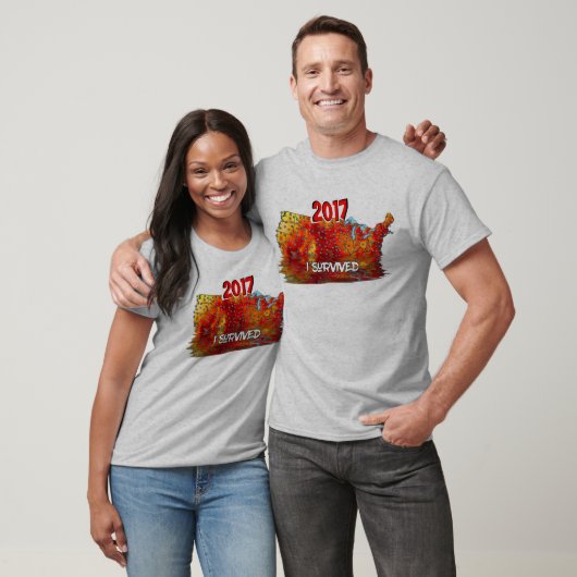 T-shirt Funny I Survied US Summer Heat Wave Map (Unisexe)