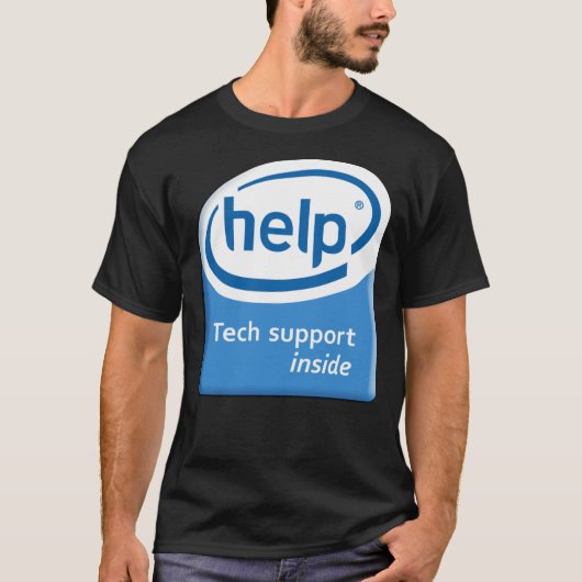 T-shirt Funny Intel Parody Logo Computer Tech Support Esse (Devant)