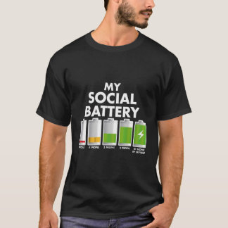 T-shirt Funny Introvert Cadeau Mon Batterie Sociale Avec L