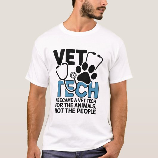 T-shirt Funny Introvert Vet Tech For The Animals Quote (Devant)