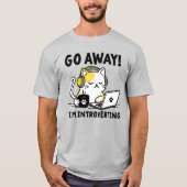 T-shirt Funny Introverti Cat Antisocial (Devant)