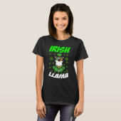 T-shirt Funny Irish Llama Alpaca Face mignonne St Patrick  (Devant entier)