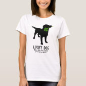T-shirt Funny Irish St. Patrick's Day Black Lab Lucky Dog (Devant)