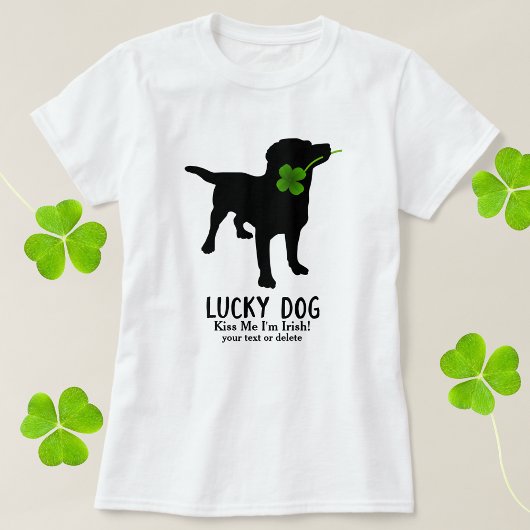 T-shirt Funny Irish St. Patrick's Day Black Lab Lucky Dog