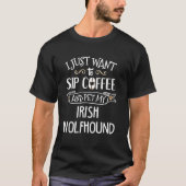 T-shirt Funny Irish Wolfhound Chien et Coffee Graphic - Si (Devant)