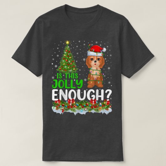 T-shirt Funny Is This Jolly Enough Santa Cockapoo Dog Chri (Design devant)