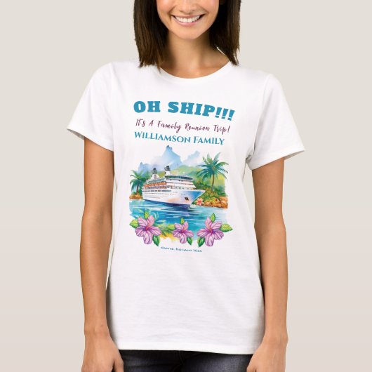 T-shirt Funny Island Cruise Ship Reunion famille de bateau (Devant)