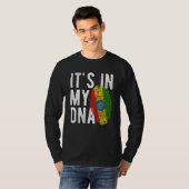 T-shirt Funny it's in my DNA Ethiopia flag Fingerprint (Devant entier)