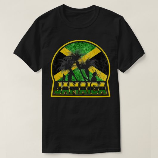 T-shirt Funny Jamaïque Drapeau Palm Summer Vacances automo (Design devant)