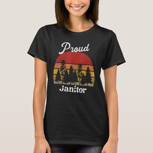 T-shirt Funny Janitor Shirts Job Title Professions (Devant)