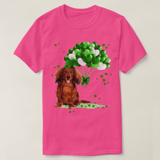 T-shirt Funny Jaune Long Haid Dachshund Chien Casquette St (Design devant)