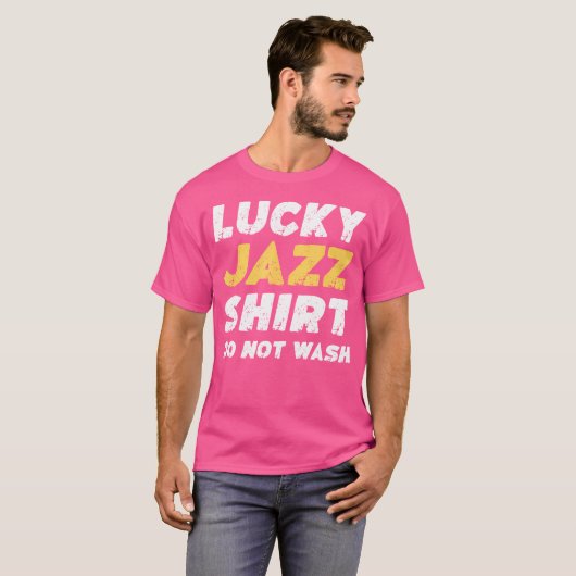 T-shirt Funny Jazz Lucky Jazz Shirt Ne Pas Laver (Devant entier)