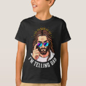 T-shirt Funny Jesus I'm Telling Dad Religious (Devant)