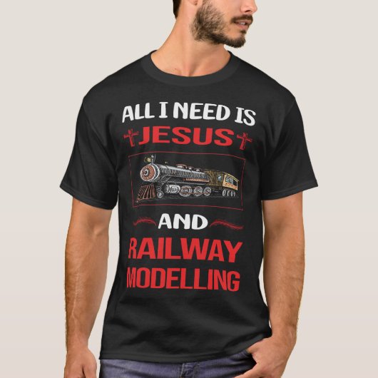 T-shirt Funny Jesus Railway Modeling Model Railroading Tr (Devant)