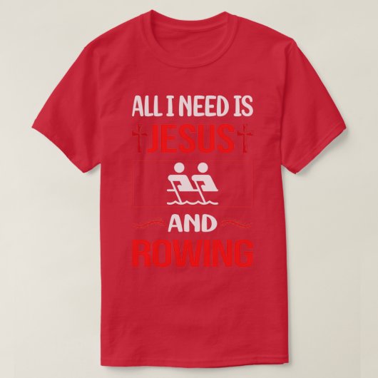 T-shirt Funny Jesus Rowing Row Rower (Design devant)