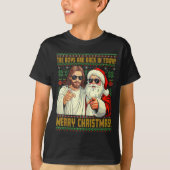 T-shirt Funny Jesus Santa The Boys Are Back In Town Merry (Devant)