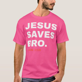 T-shirt Funny Jesus Saves Bro Christian Church God Dad Jok