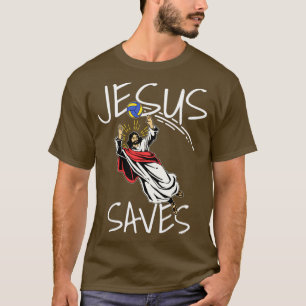T-shirt Funny Jesus Saves Volleyball Cadeau Imprimer Volle