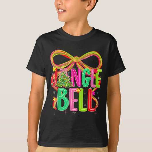 T-shirt Funny Jingle Bells Coquette Bow Merry Christmas Gi (Devant)